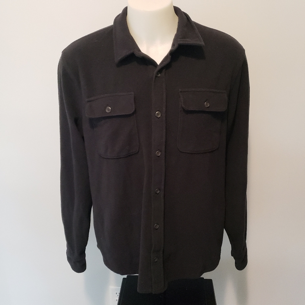 Old Navy Chamois Heavyweight Performance Fleece Shirt Jacket Size XL Navy Blue